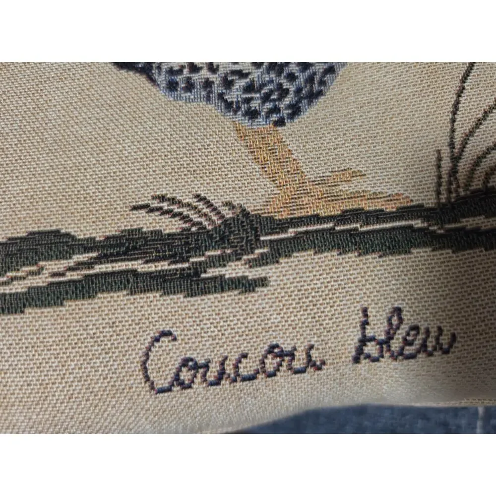 Rooster Needlepoint Pillow French Country 12x12 Beige Colors Farmhouse France